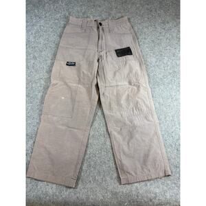 Vtg Lee Pipes Utility Pants Womens 26 Gray Straight Leg Carpenter Outdoor Y2K